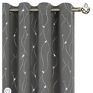 Grey blackout curtain pair